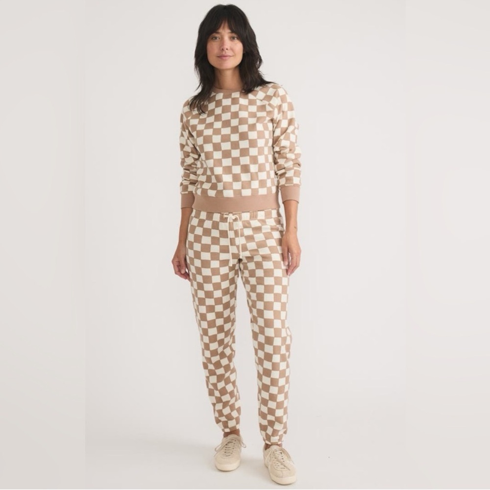 Marine Layer Anytime Checkerboard Set - sweatshirt and pants